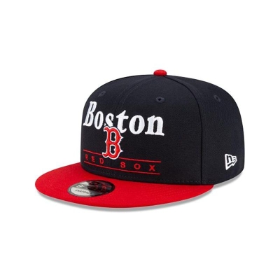 Blue Boston Red Sox Hat - New Era MLB Two Tone Retro 9FIFTY Snapback Caps USA8072356